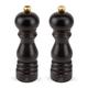 PEUGEOT - Paris u'Select Natural - 18 cm Salt And Pepper Mill Set - Black Pepper + Rock Salt Included - 6 Predefined Grind Settings - Made With PEFC Certified Wood - Made In France - Chocolate Colour