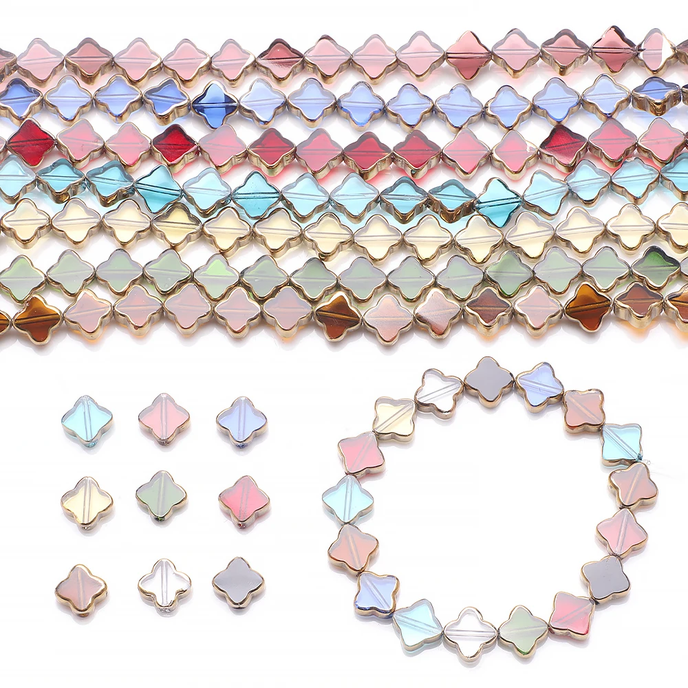Perles d'espacement plates en verre cristal à facettes, forme de croix, artisanat de bricolage, boucle d'oreille de direction, bijoux, accessoires de bricolage grossier, 28 pièces, 10mm