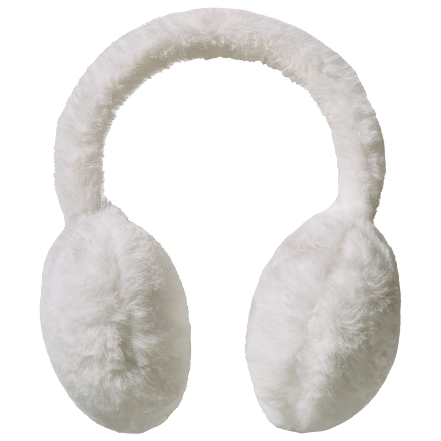 Cache-oreilles en peluche, blanc