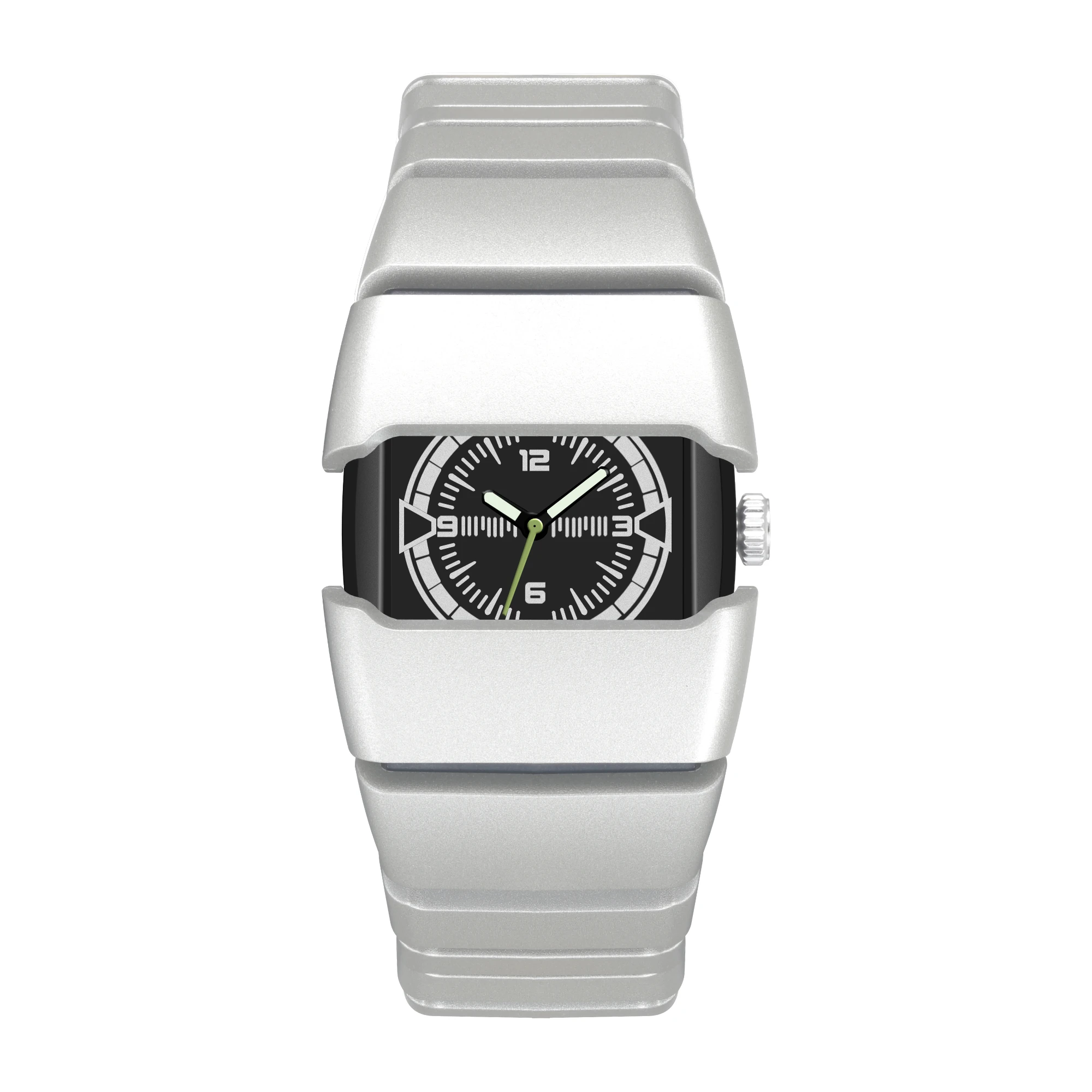 Alien Design Unisex Water Proof Quartz Sports Watch silver