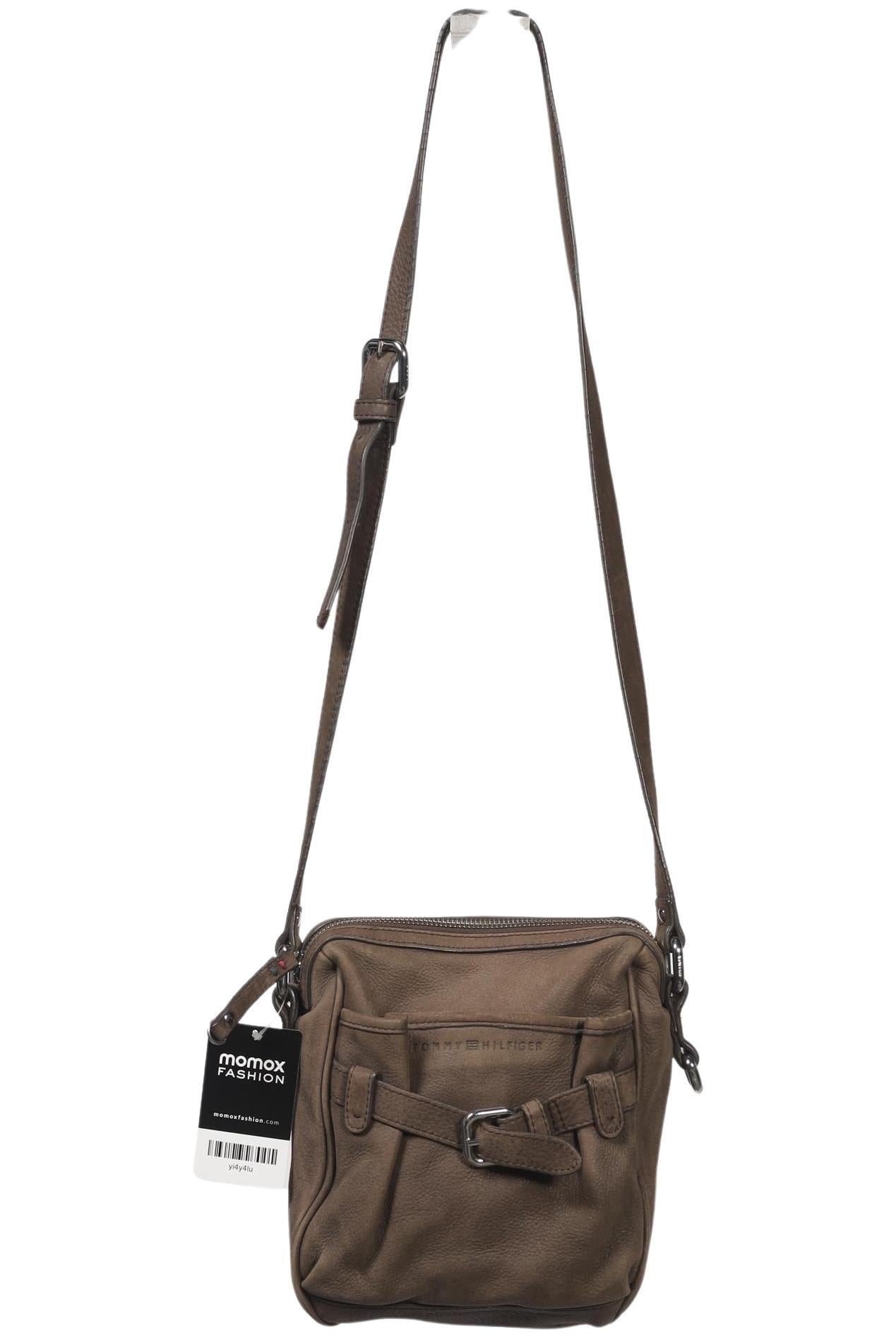 Tommy Hilfiger Damen Handtasche klein Leder, Gr. , Braun, kein / Etikett / Leder