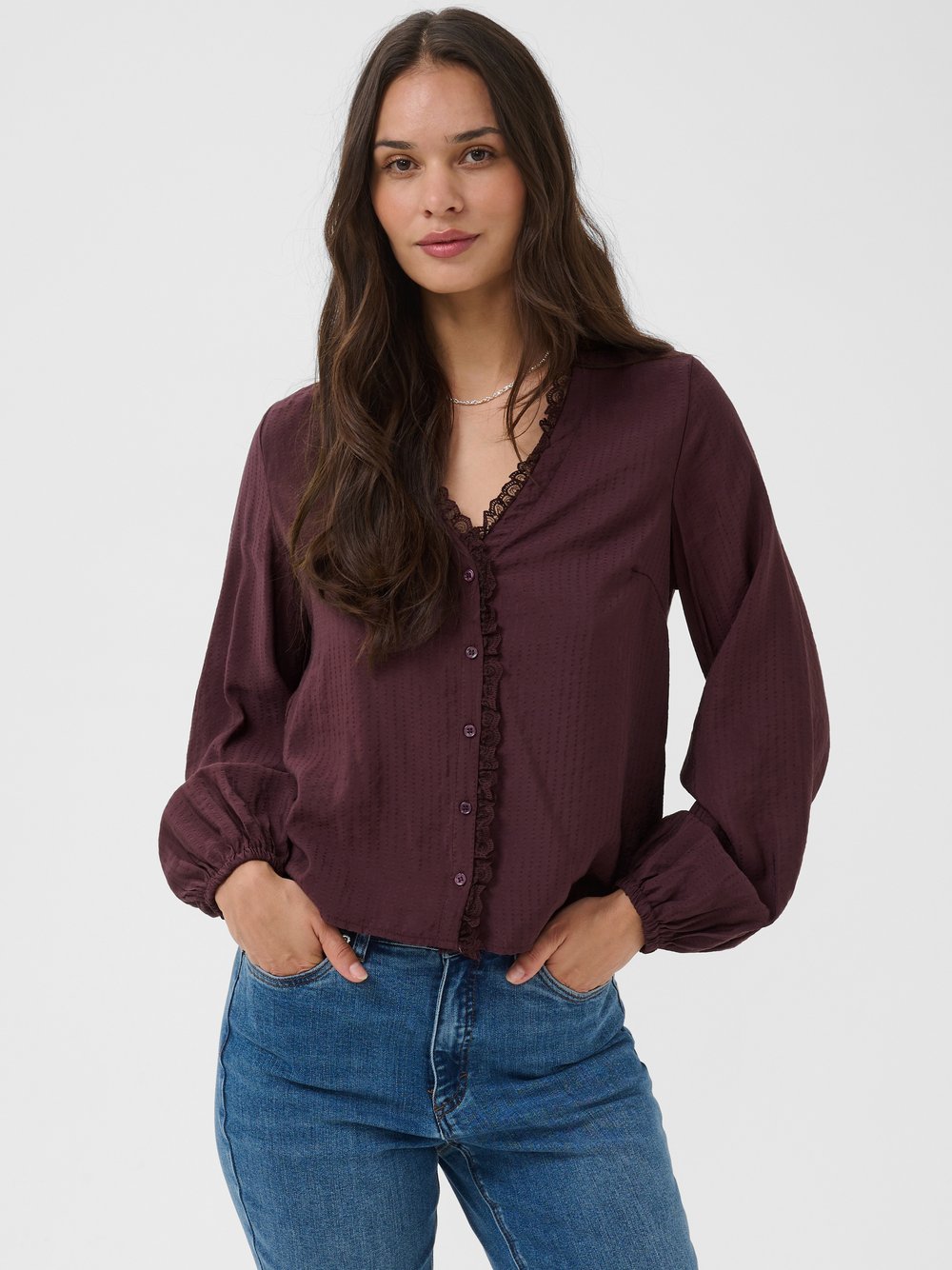 Kaffe Bluse langarm KAsollie Damen bordeaux, 46