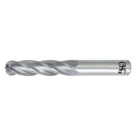 OSG 464-5000-BN11 Ball End Mill,4" L,1/2" Shank dia.