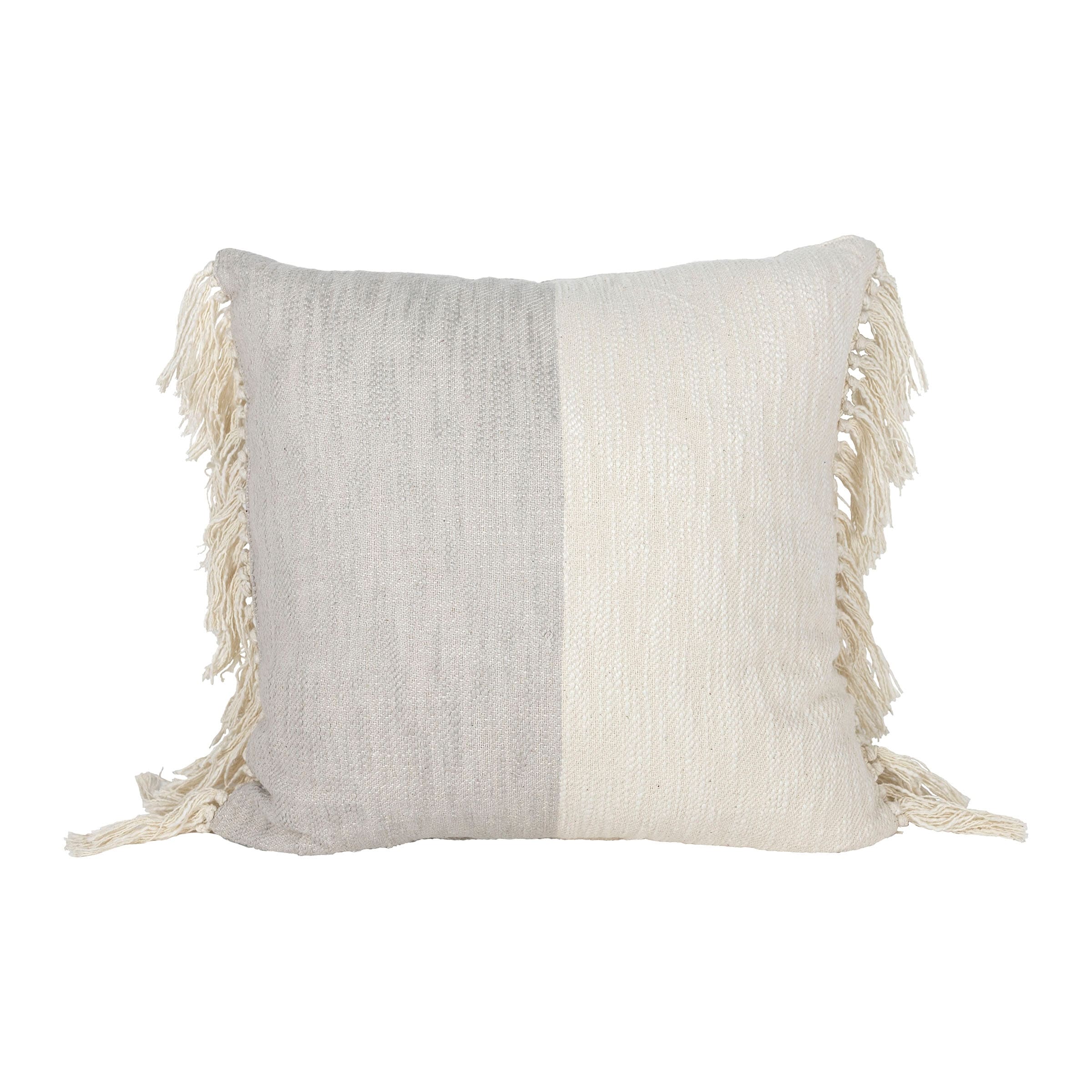 Foreside Home & Garden 18X18" Color Block Pillow Gray With Poly Fill