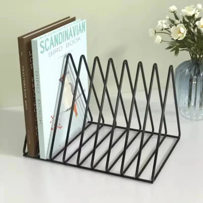 Support de rangement de livres, étagère de bureau en fer, porte-disques en vinyle, organisateur de papeterie pour étudiants, support pour journaux et Magazines