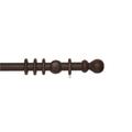 Rolls Woodline 35mm Wooden Ball Curtain Pole Set, Dark Oak, 240cm