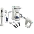 Klein Theo 9625 Braun combo set I With battery-operated coffee machine, hand mixer and hand blender including accessories I Toys for children aged 3 and over