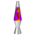 Lava The Original 14.5-Inch Silver Base Lamp with Yellow Wax in Purple Liquid