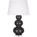 Robert Abbey Triple Gourd 33" Ash Black Ceramic Table Lamp