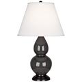 Robert Abbey Ash and Bronze Double Gourd Ceramic Table Lamp