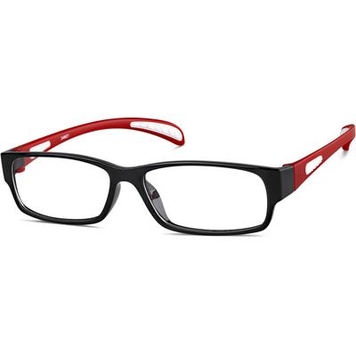 Zenni Rectangle Glasses Black flexible Plastic Full Rim Frame