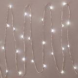 Gerson 36900 - 30 Light 5' Silver Wire Cool White Battery Operated LED Miniature Christmas Light String Set