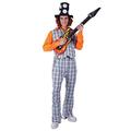 Orion Costumes Mens The Bangin' Man Rock Star 70s Music Fancy Dress, Orange, Black, White, XL