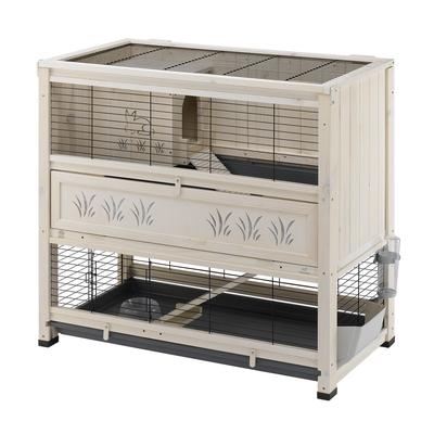 Ferplast Holzkäfig Indoor Home weiß: L 108 x B 59 x H 102,5 cm Kleintier