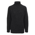 Mens Hand Knitted Fishermans Roll Neck Sweater 100% Wool - R761 - Charcoal - X Large - (to fit 44" Chest)