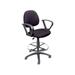 Boss Office Contoured Comfort Fabric Drafting Stool with Loop Arms in Black