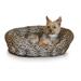 Self-Warming Nuzzle Nest Dog Bed in Brown Leopard, 19" L x 19" W, Small