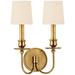 Cohasset 14" High Aged Brass 2-Light Wall Sconce