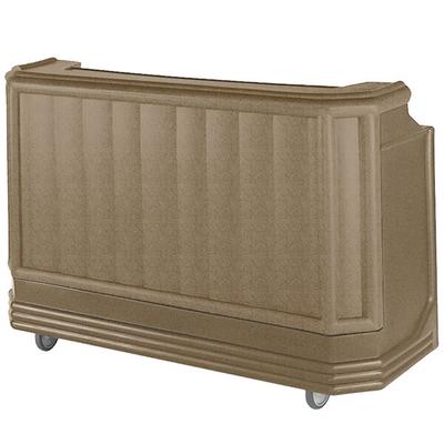 Cambro BAR730PMT194 Granite Sand Cambar® 73" Post-Mix Portable Bar with 7 Bottle Speed Rail, Cold Plate, Soda Gun, and Water Tank