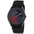 Nixon Unisex-Armbanduhr The Quad All Black/Dark Red Nylon Analog Quarz A3441167-00