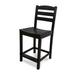 POLYWOOD® La Casa Café Counter Side Outdoor Chair Plastic in Black | 41.13 H x 17 W x 20.75 D in | Wayfair TD101BL