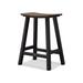 POLYWOOD® Contempo 24" Saddle Outdoor Counter Stool Plastic in Black/Brown | 24.75 H x 19 W x 14 D in | Wayfair 2011-FBLMA