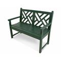 POLYWOOD® Chippendale 48" Outdoor Bench Plastic in Green | 35 H x 47.5 W x 24.25 D in | Wayfair CDB48GR