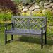 POLYWOOD® Chippendale 48" Outdoor Bench Plastic in Black | 35 H x 47.5 W x 24.25 D in | Wayfair CDB48BL