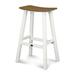 POLYWOOD® Contempo 30" Saddle Outdoor Bar Stool Plastic in White/Brown | 29.75 H x 20.5 W x 15.75 D in | Wayfair 2012-FWHTE