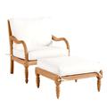 Ceylon Teak Lounge Chair & Ottoman with Cushions - Ballard Designs - Ballard Designs