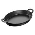 STAUB Cast Iron Oval Roasting Dish, 32 cm, Black