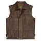 HIDEPARK Alf: Men's Brown Leather Vest, Brown, 5XL