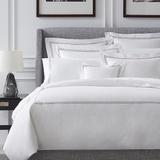 SFERRA Grande Hotel Bedding - White with Aqua Embroidery, White with Aqua Duvet Cover, King White with Aqua Duvet Cover - Frontgate