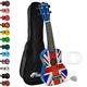 Tiger UKE10 - UK Sopran Ukulele für Anfänger inklusive Gig Bag, Filzplektrum, ein Satz Ersatzseiten. Neu in 2020 ausgestattet mit Aquila Saiten, Union Jack