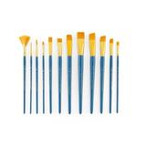 Royal & Langnickel - 12pc Zip N Close Assorted Short Handle Artist Paint Brush Set - Gold Taklon 3