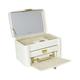 Dulwich Designs Cream & Mink Large Leather Jewellery Box