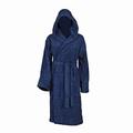 aztex 100% Cotton Robe with a Hood, Unisex Dressing Gown, Towelling Bathrobe, Luxuriously Thick Robe, 550gsm - Navy, Small
