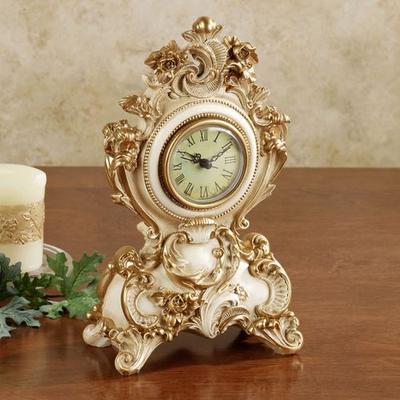 Oliviana Table Clock Ivory/Gold , Ivory/Gold