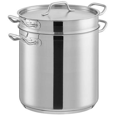 Vigor SS1 Series 20 Qt. Stainless Steel Aluminum-Clad Double Boiler Set