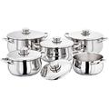 Stellar 1000 S1F3 Set of 5 Stainless Steel Casseroles with Lids 16cm, 18cm, 20cm, 22cm, 24cm, Induction Ready, Guarantee