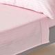 HOMESCAPES Pink Pure Egyptian Cotton Flat Sheet King 330 TC 500 Thread Count Equivalent Satin Stripe Bed Sheet