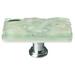 Sietto Skinny Glacier 2" Length Rectangle Knob 0.875 W in greenCrystal & Glass/Metal in Polished Chrome/Spruce Green | Wayfair SLK-201-PC