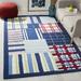 Blue 96 x 0.63 in Area Rug - Gracie Oaks Nani Striped Hand Hooked Area Rug Cotton/Wool | 96 W x 0.63 D in | Wayfair