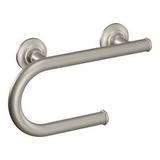 Home Care by Moen Wall Mount Toilet Paper Holder w/ Grab Bar Metal in Gray | 7.6 H x 13 W x 3.25 D in | Wayfair LR2352DBN