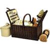 Picnic at Ascot Buckingham Basket w/ Blanket for Four Wicker or Wood in Black/Brown | 17 H x 20 W x 13.5 D in | Wayfair 714B-H