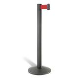 Lavi Industries Beltrac 7 Ft. Retractable Aluminum Belt Stanchion in Black | 40 H x 14 W x 14 D in | Wayfair 50-3000WB/RD