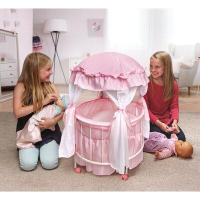 Badger Basket Royal Pavilion Round Doll Crib w/ Canopy & Bedding | 33 H x 20 W x 20 D in | Wayfair 17900