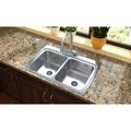 Elkay Lustertone 33" L x 22" W Double Basin Drop-In Kitchen Sink w/ Drain Assembly & Basket Strainer in Gray | 9.625 H x 22 D in | Wayfair