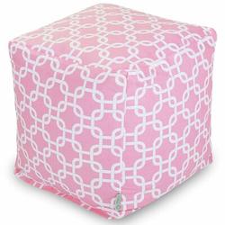 Majestic Home Goods Pouf, Cotton in Pink | 17 H x 17 W x 17 D in | Wayfair Ottomans 85907210101