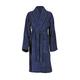 aztex 100% Natural Cotton Shawl Collar Unisex Dressing Gown, Towelling Bath Robe, 550gsm - Navy, Large